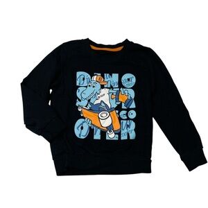 Kids Black Dinosaur Graphic Sweatshirt